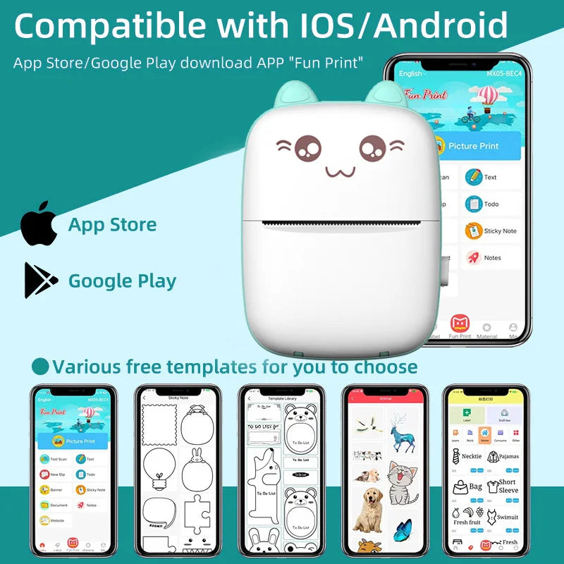 Mini imprimante Bluetooth pour étiquettes
