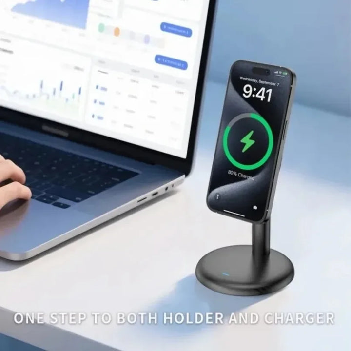 Magnetic charging stand for desk