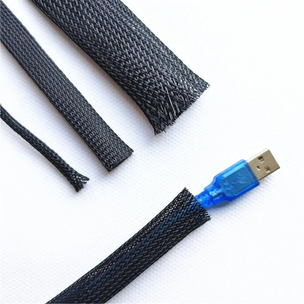 Gaine tressée range-câbles 3 m