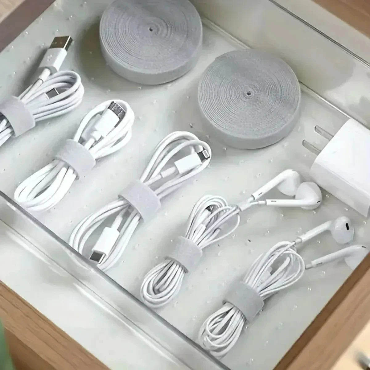 Desk cable tie tape