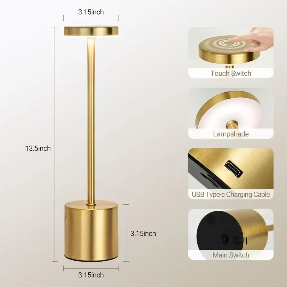 Cordless touch LED lamp