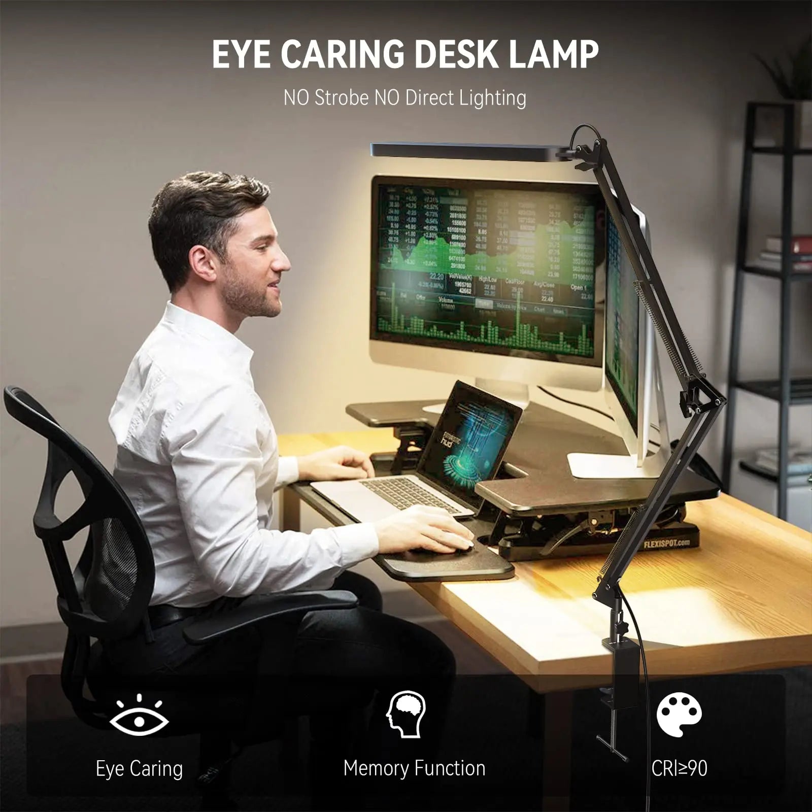 Lampe de bureau articulée à pince